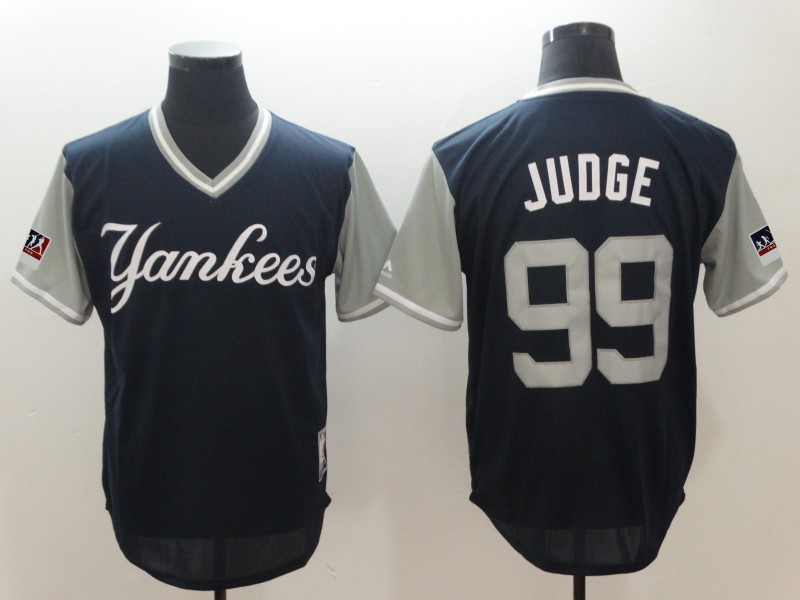 2018 Men New York Yankees #99 Judge Blue New Rush Limited MLB Jerseys